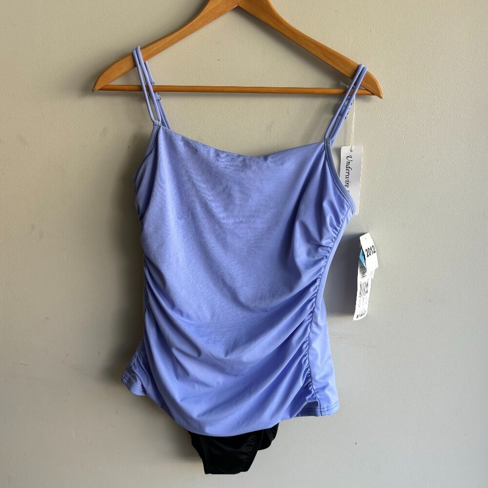 NWT Miraclesuit Swimsuit Size 10 One Piece Peri Purple Underwire Beach Vacation